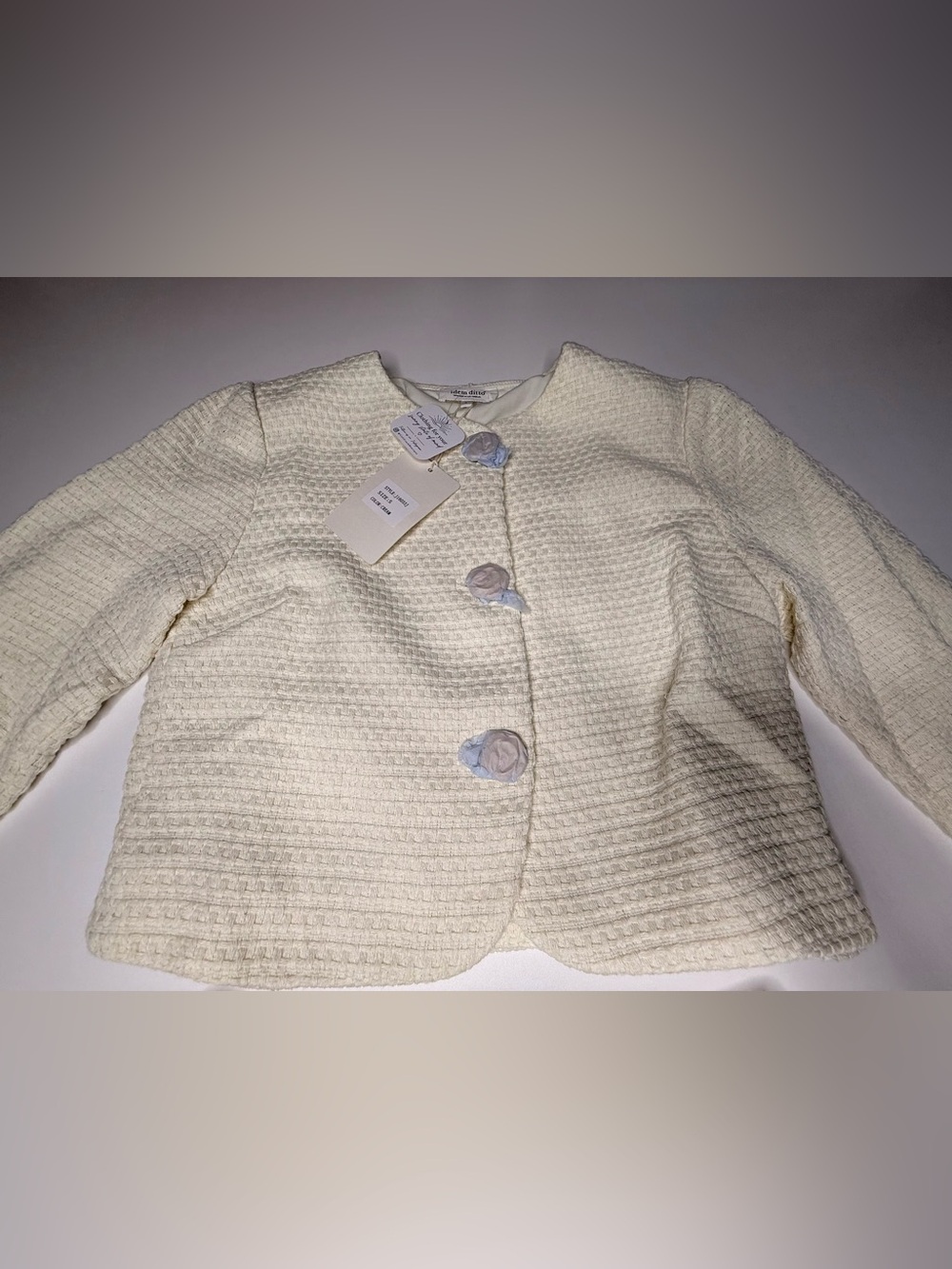 Cream Tweed Pleated Mini Skort and Jacket Set - 732 - Picture 7 of 14